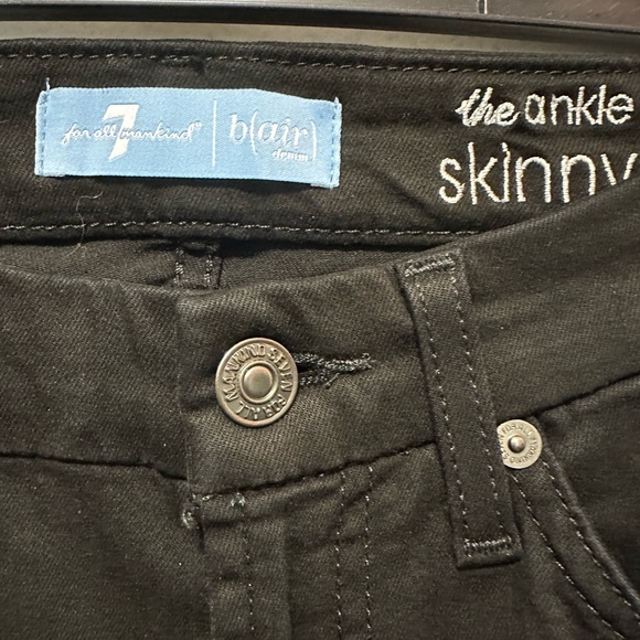 NWT 7 for All Mankind b(air) denim - the ankle skinny size 24. (SlitHoles/black) - Picture 8 of 8